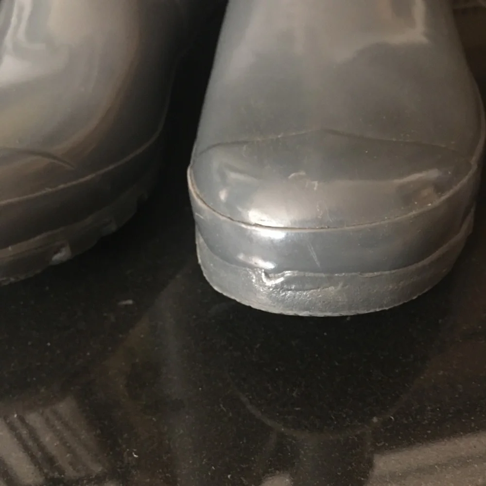 HUNTER Women Original Glossy Dark Grey Rubber Tall Rain Boots US 7M - Picture 5 of 7